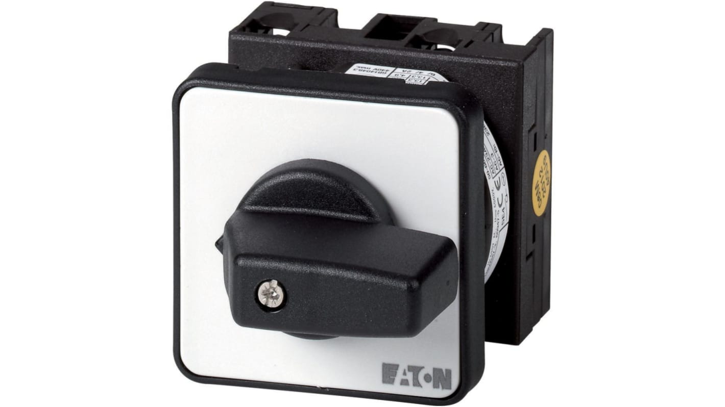 Eaton, 4P 2 Position 90° On-Off Cam Switch, 690V (Volts), 20A, Short Thumb Grip Actuator