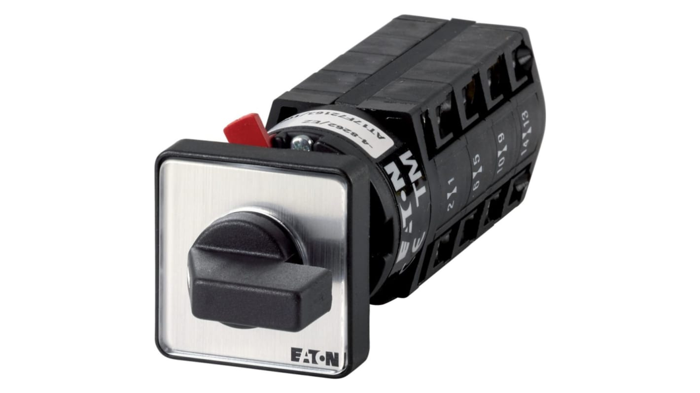 Eaton, 4P 3 Position 60° Changeover Cam Switch, 500V (Volts), 10A, Short Thumb Grip Actuator