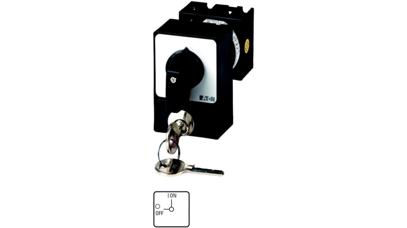 Eaton, 3P 2 Position 90° On-Off Cam Switch, 690V (Volts), 20A, Short Thumb Grip Actuator