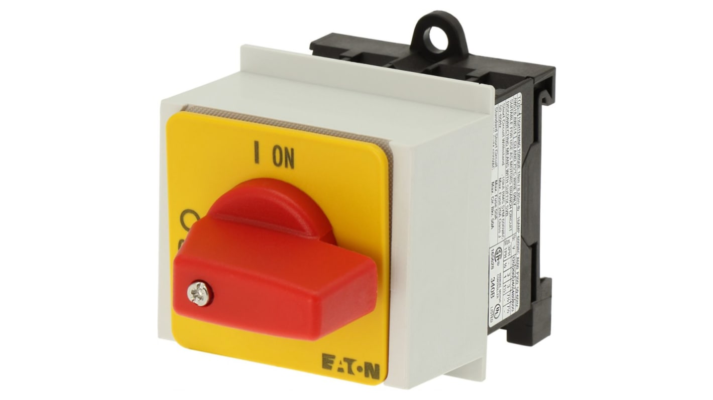 Eaton, 2P 2 Position 90° On-Off Cam Switch, 690V (Volts), 20A, Short Thumb Grip Actuator