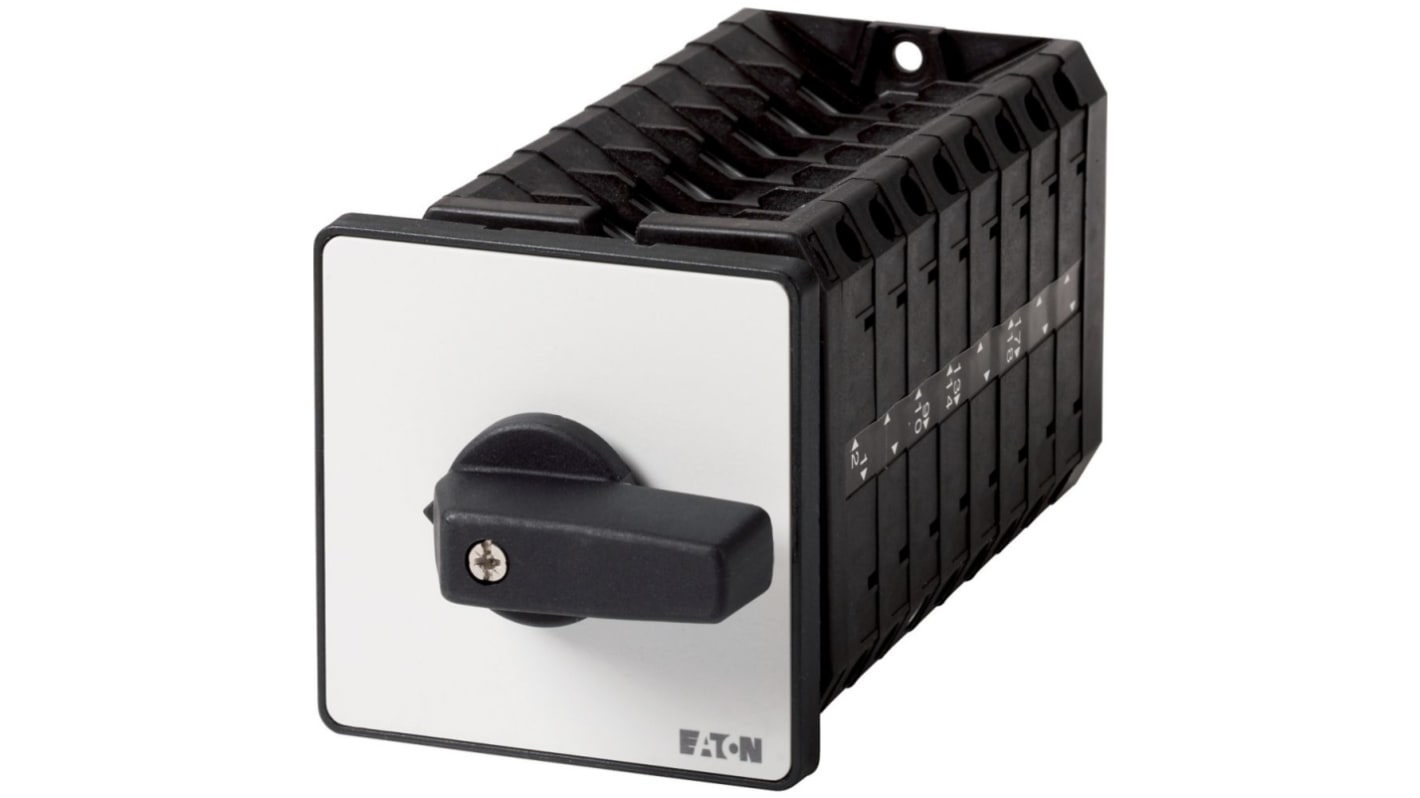 Eaton, 8P 3 Position 60° Changeover Cam Switch, 690V (Volts), 63A, Short Thumb Grip Actuator