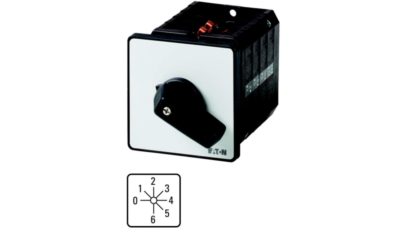 Eaton, 1P 7 Position 45° Multi Step Cam Switch, 690V (Volts), 63A, Toggle Actuator