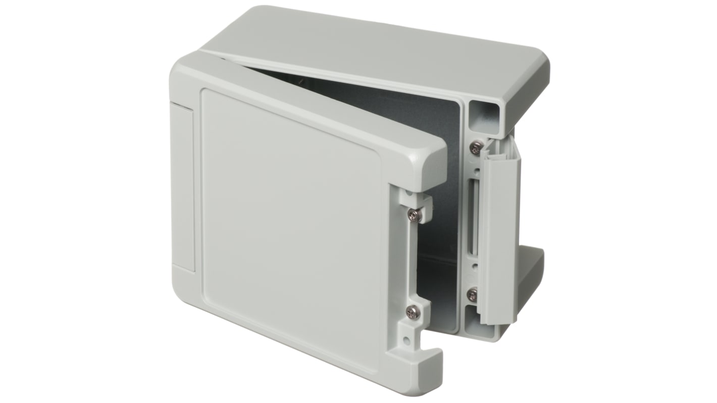 Bopla Bocube Alu Series Light Grey Aluminium Enclosure, IP66, IP68, IK07, IK08, Flanged, Light Grey Lid, 159 x 128 x