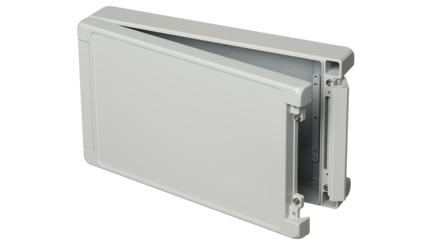 Bopla Bocube Alu Series Light Grey Aluminium Enclosure, IP66, IP68, IK07, IK08, Flanged, Light Grey Lid, 299 x 173 x