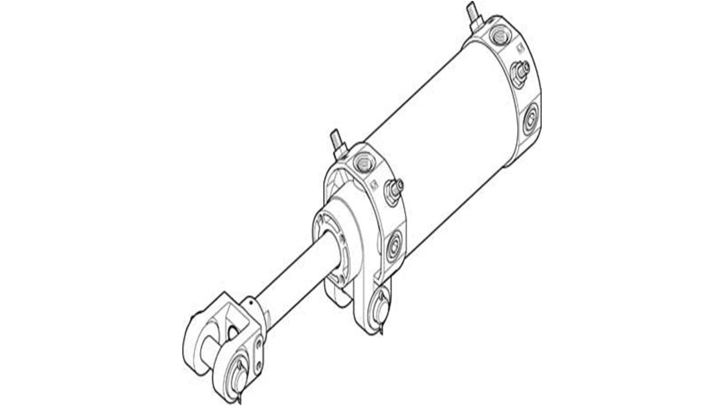 Festo Pneumatic Piston Rod Cylinder - 565796, 80mm Bore, 125mm Stroke, DW Series, Double Acting