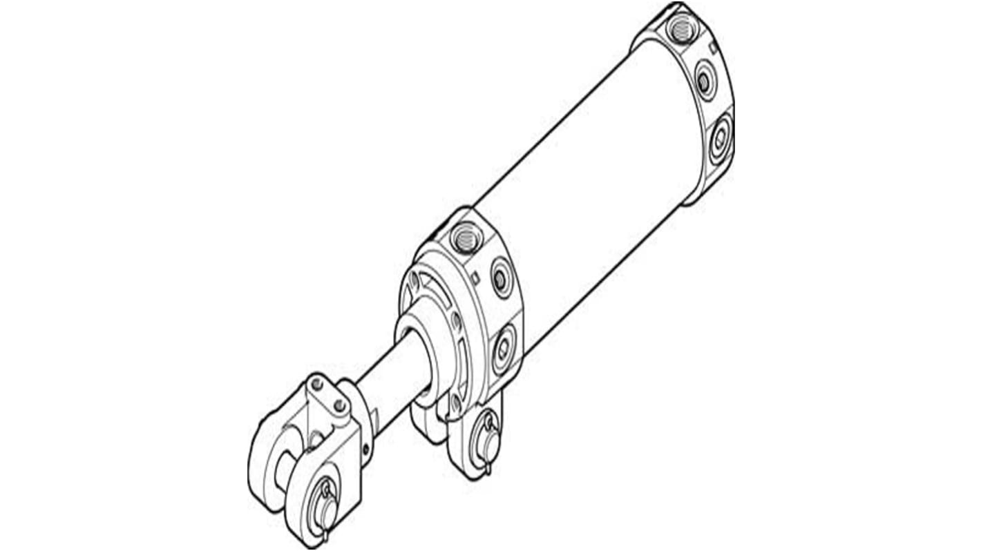 Festo Pneumatic Piston Rod Cylinder - 572343, 50mm Bore, 100mm Stroke, DW Series, Double Acting