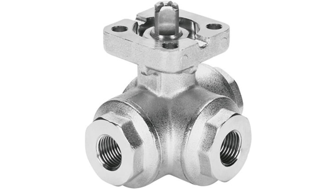 Festo Stainless Steel 3 Way, Ball Valve, Rp 1in, 25mm, 6 - 8.4bar Operating Pressure