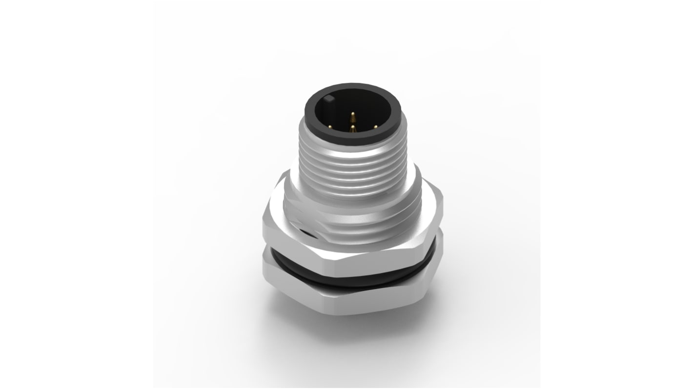 Wurth Elektronik Circular Connector, 5 Contacts, Panel Mount, M12 Connector, Plug, Male, IP68, WR-CIRC Series