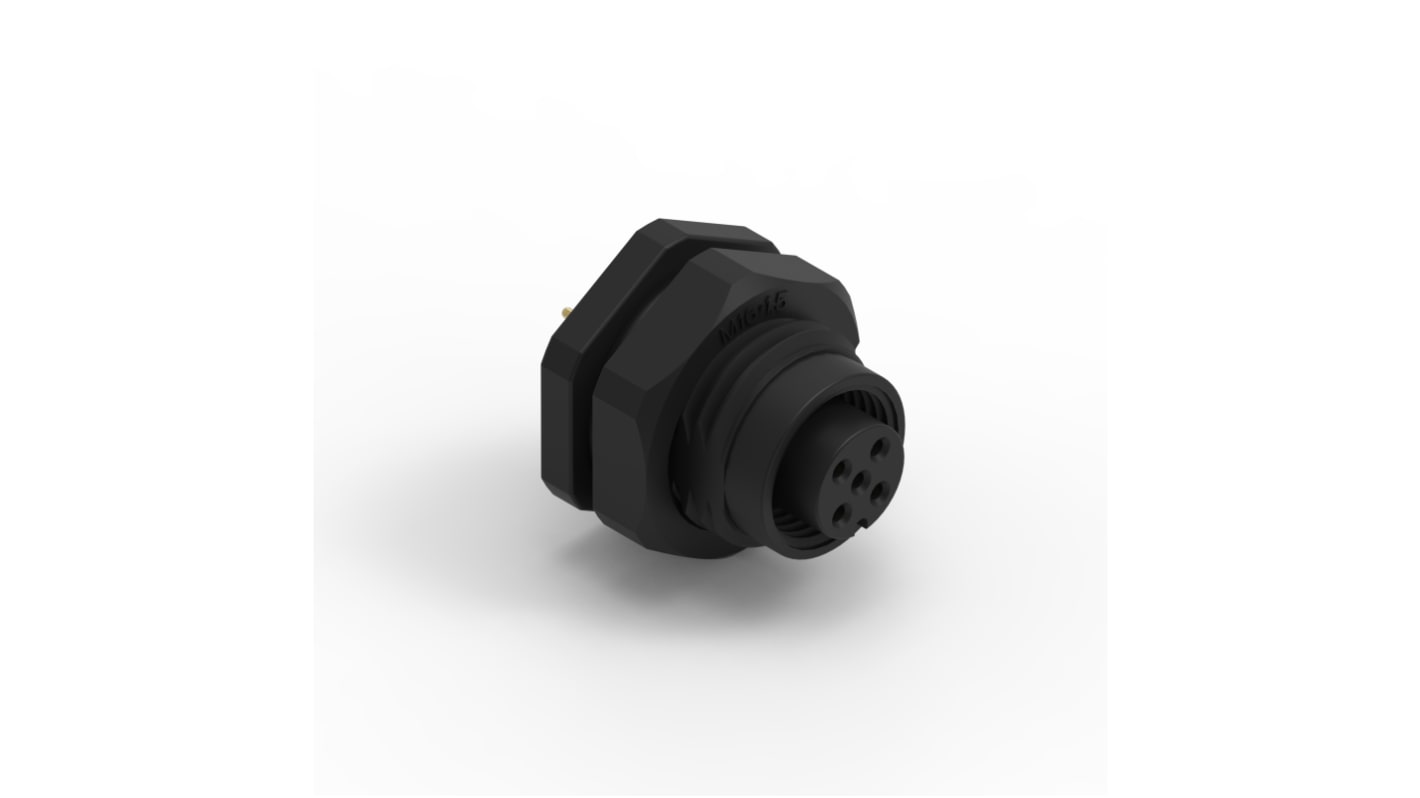 Wurth Elektronik Circular Connector, 5 Contacts, Panel Mount, M12 Connector, Socket, Female, IP68, WR-CIRC Series