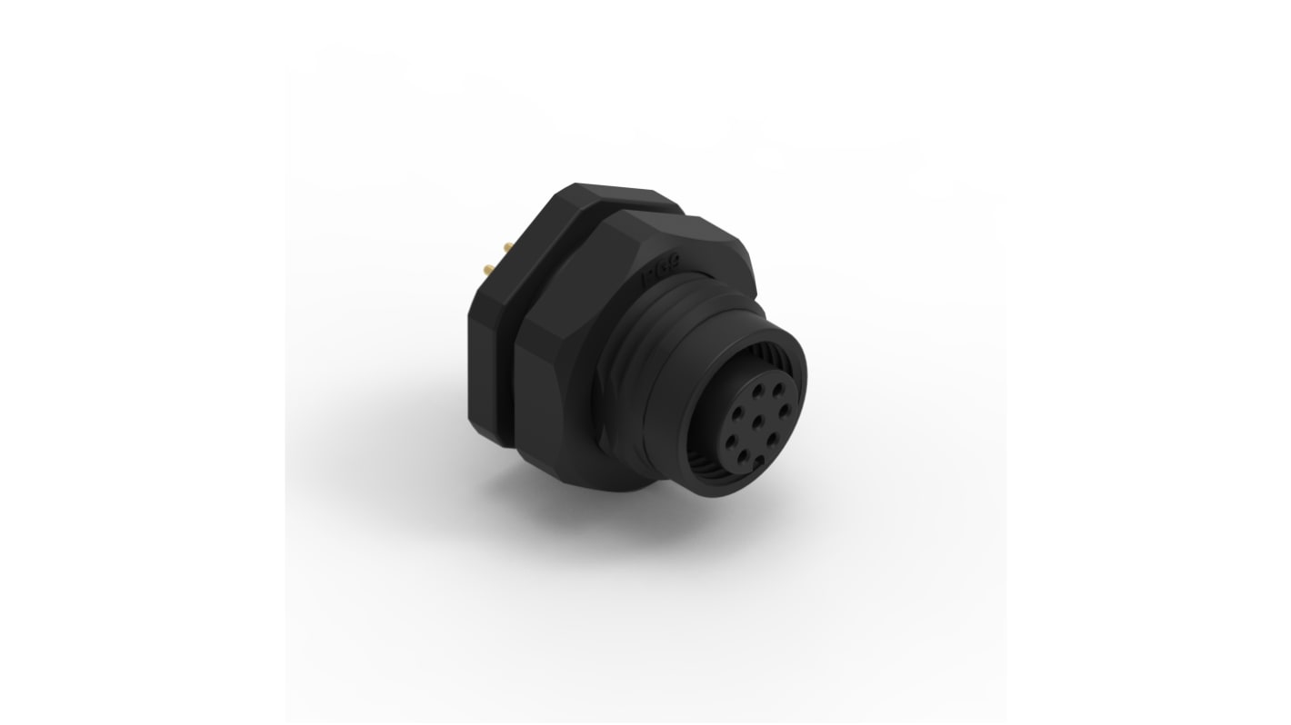 Wurth Elektronik Circular Connector, 8 Contacts, Panel Mount, M12 Connector, Socket, Female, IP68, WR-CIRC Series