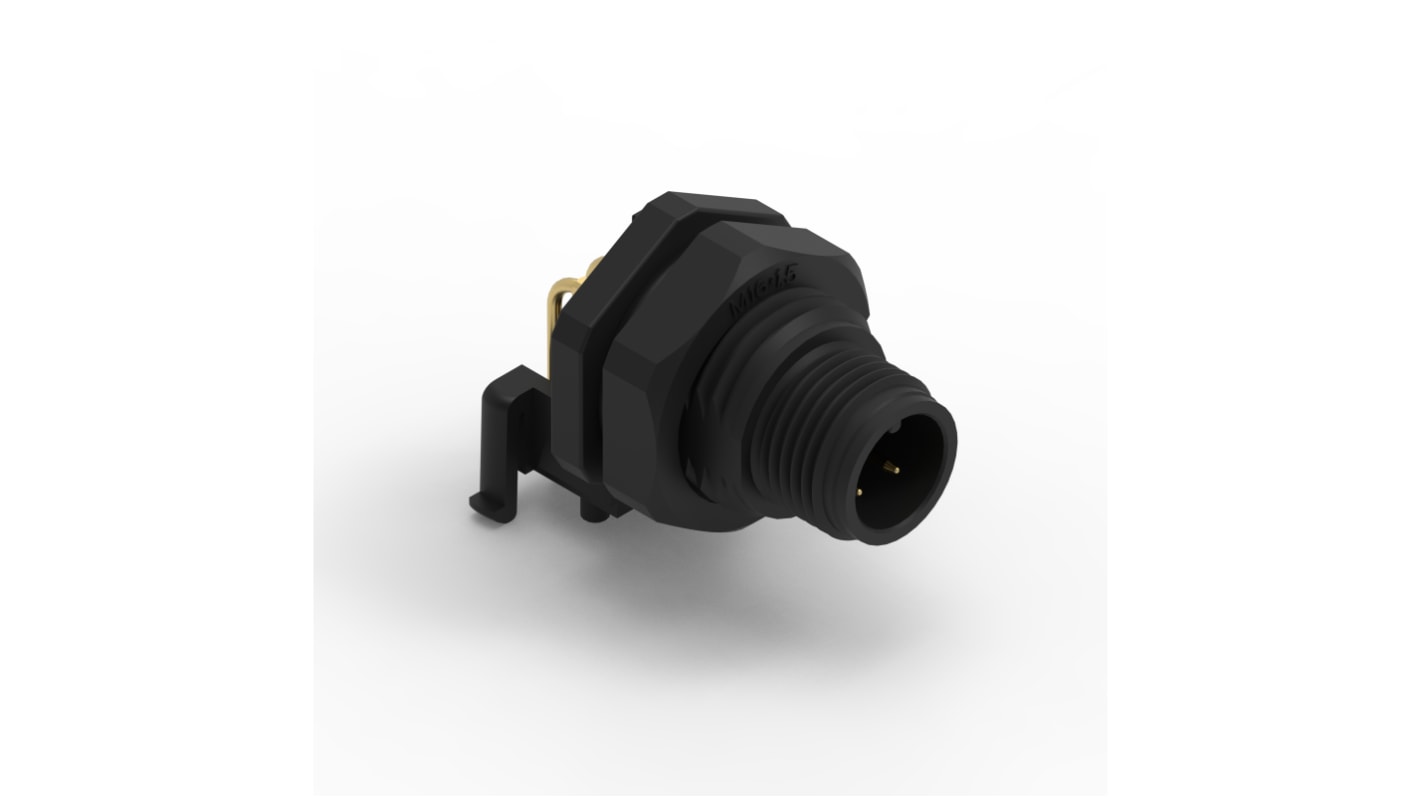 Wurth Elektronik Circular Connector, 4 Contacts, Panel Mount, M12 Connector, Plug, Male, IP68, WR-CIRC Series