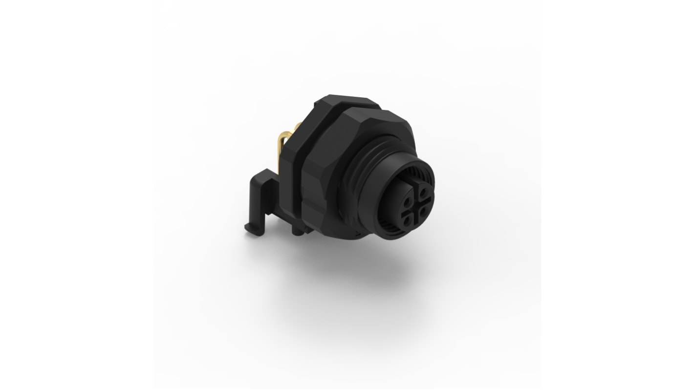 Wurth Elektronik Circular Connector, 4 Contacts, Panel Mount, M12 Connector, Socket, Female, IP68, WR-CIRC Series