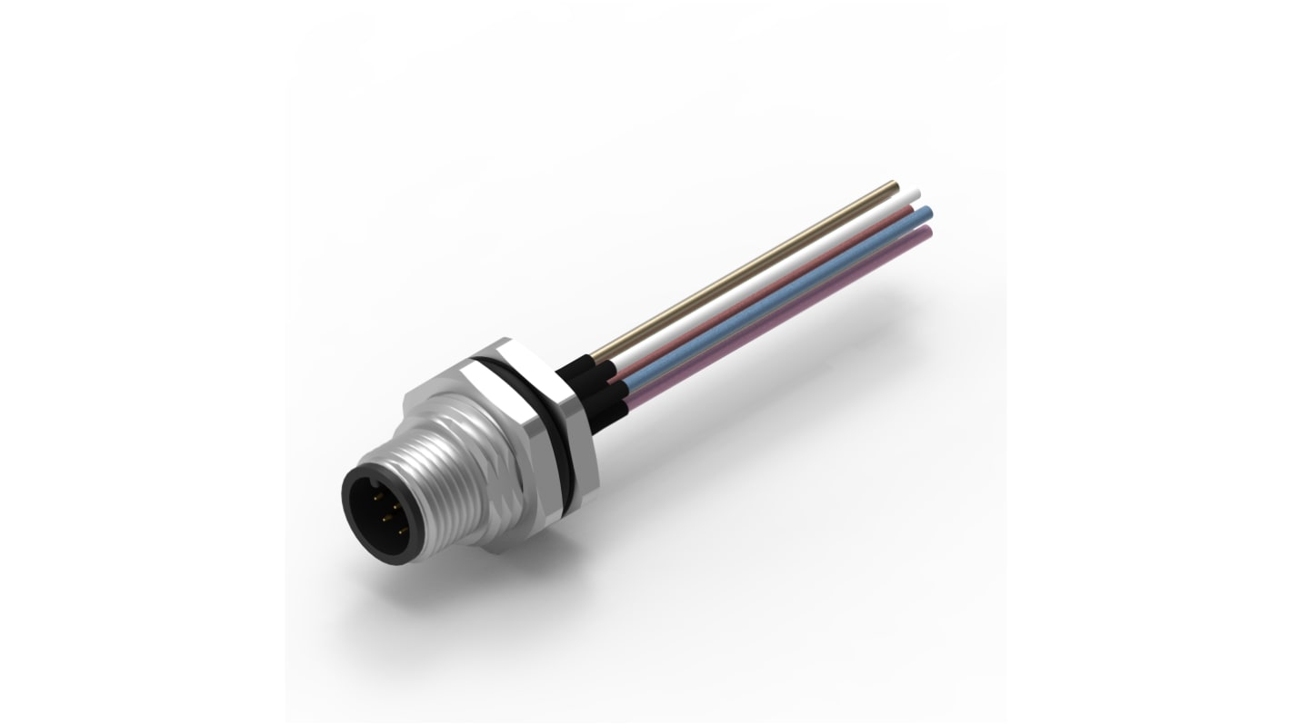 Wurth Elektronik Circular Connector, 8 Contacts, Panel Mount, M12 Connector, Plug, Male, IP68, WR-CIRC Series