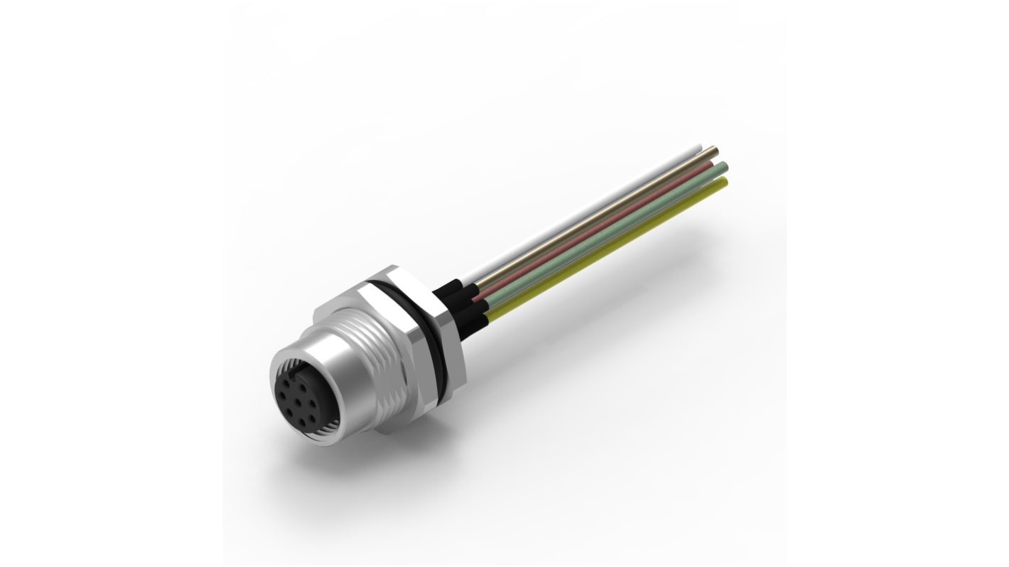 Wurth Elektronik Circular Connector, 8 Contacts, Panel Mount, M12 Connector, Socket, Female, IP68, WR-CIRC Series