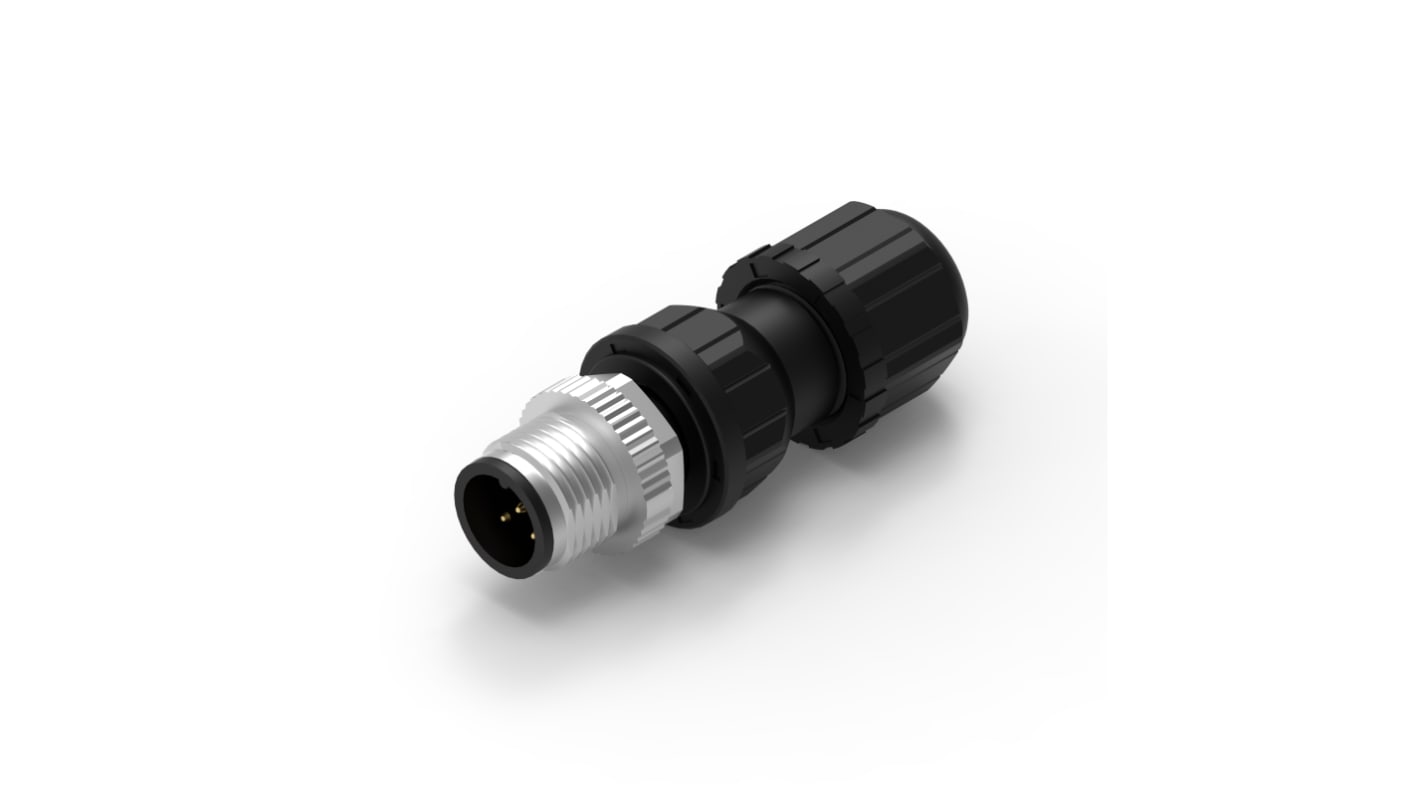 Wurth Elektronik Circular Connector, 5 Contacts, Cable Mount, M12 Connector, Plug, Male, IP68, WR-CIRC Series