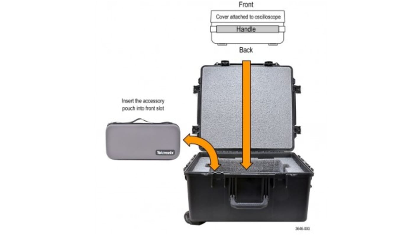 Tektronix Hard Transit Case for Use with MSO Instruments, 63.25 x 60.2 x 33.27cm