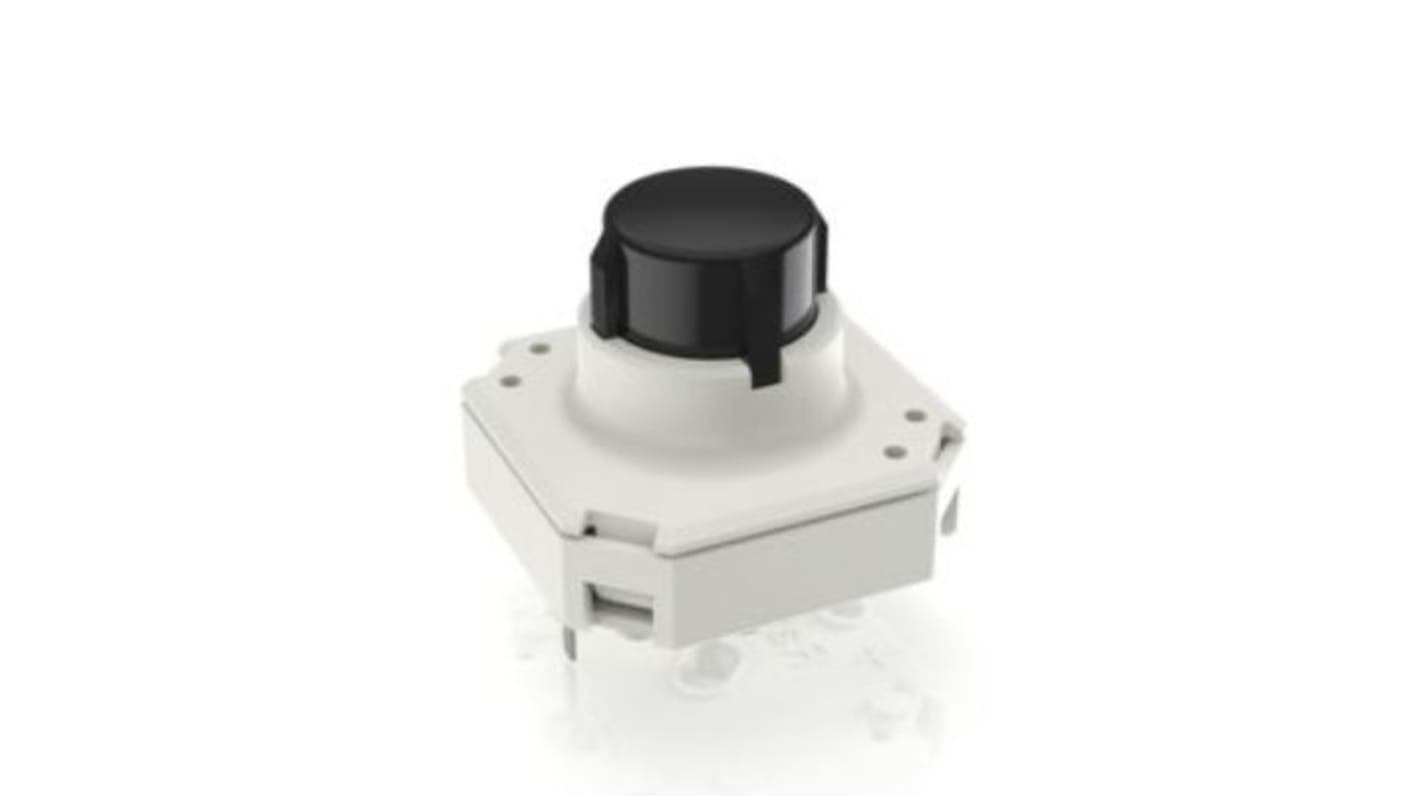 RAFI Black Momentary Tactile Switch, 1 NO 100mA 15mm PCB