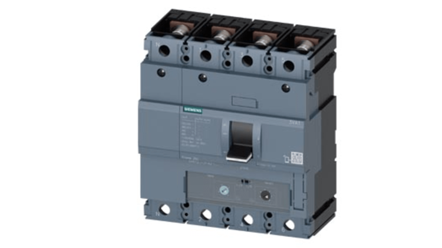 Siemens, SENTRON MCCB Molded Case Circuit Breaker 4P 160A, Breaking Capacity 70 kA, DIN Rail Mount