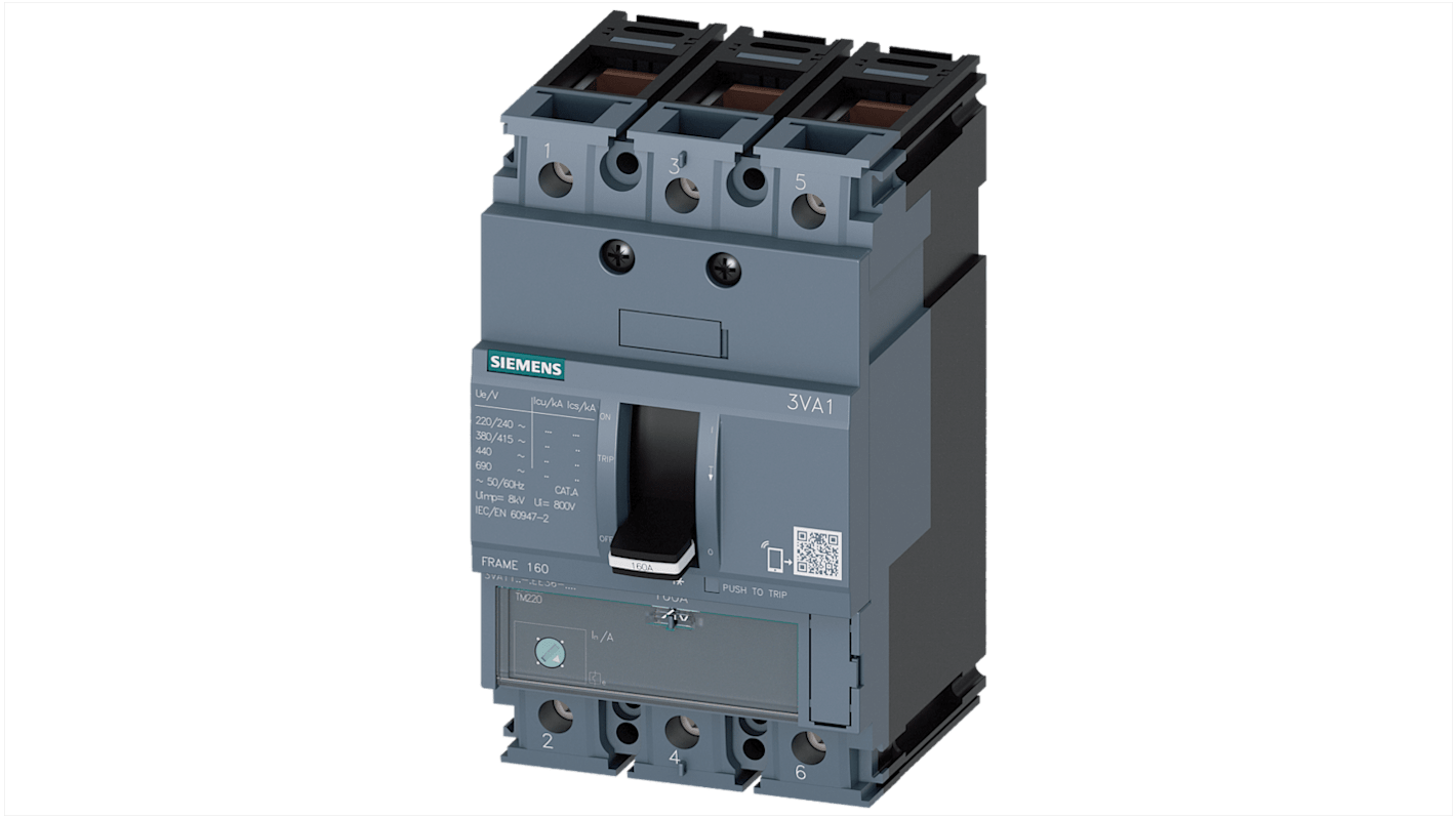 Siemens, SENTRON MCCB 3P 32A, Breaking Capacity 36 kA, Fixed Mount