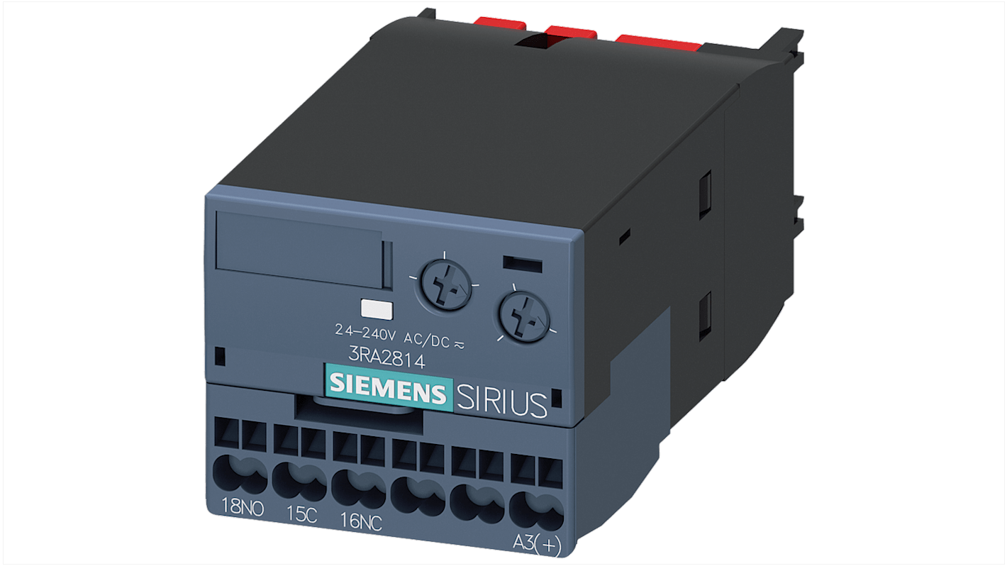 Siemens Auxiliary Switch Block, 1 Contact, 1CO, Clip-On Mounting, SIRIUS 3RA2