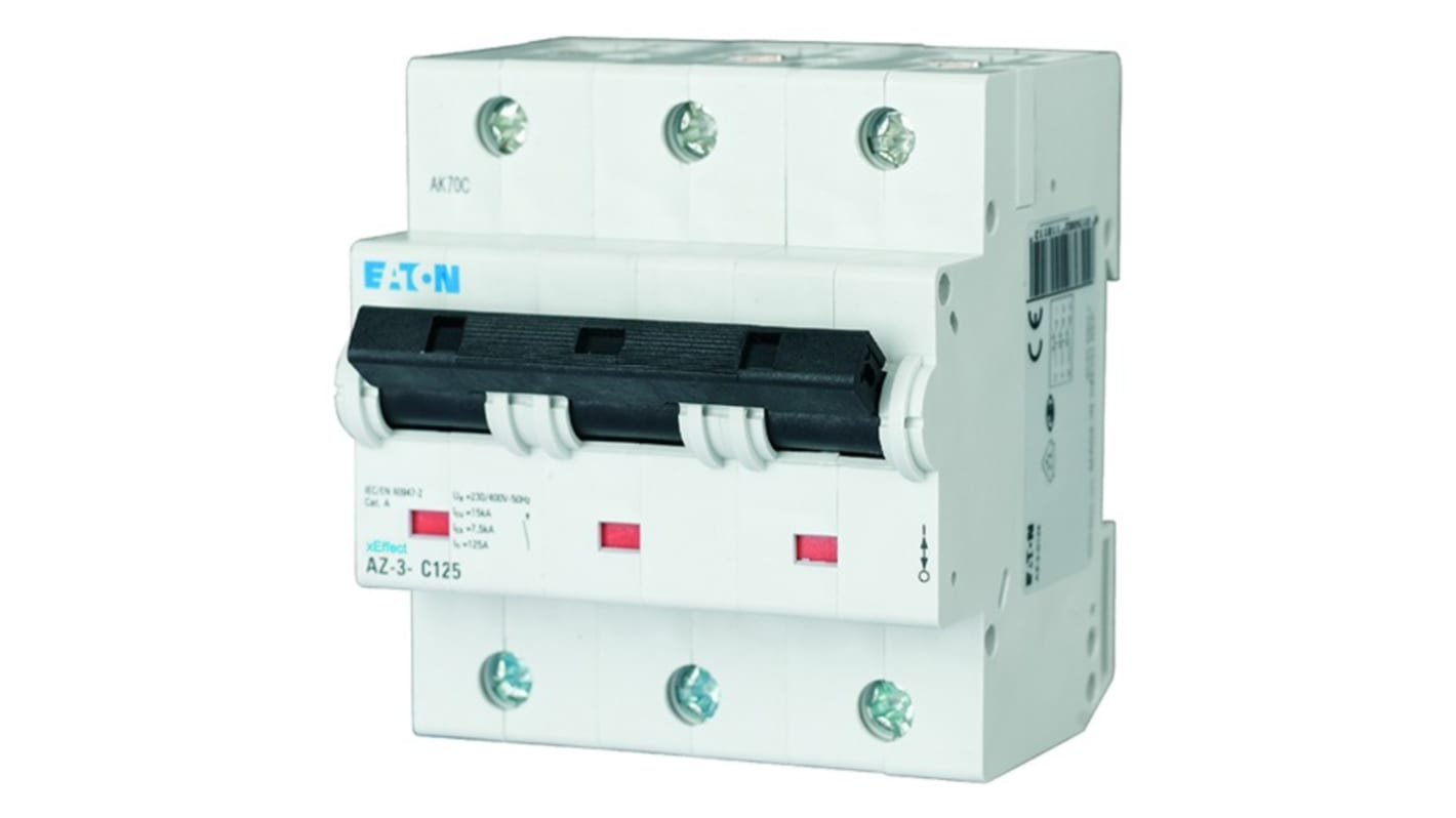 Eaton AZ MCB, 3P, 80A Curve B, 400V AC, 20 kA Breaking Capacity