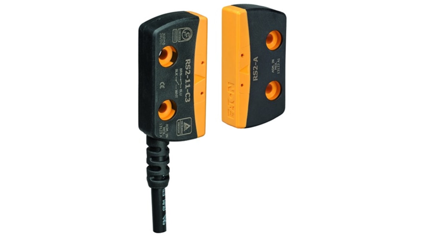 Eaton Magnetic Non-Contact Safety Switch, 24V dc, Plastic Housing, 2NC, M12