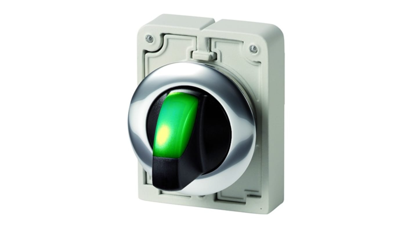 Eaton Toggle Selector Switch - 30mm Cutout Diameter, Illuminated 2 Positions