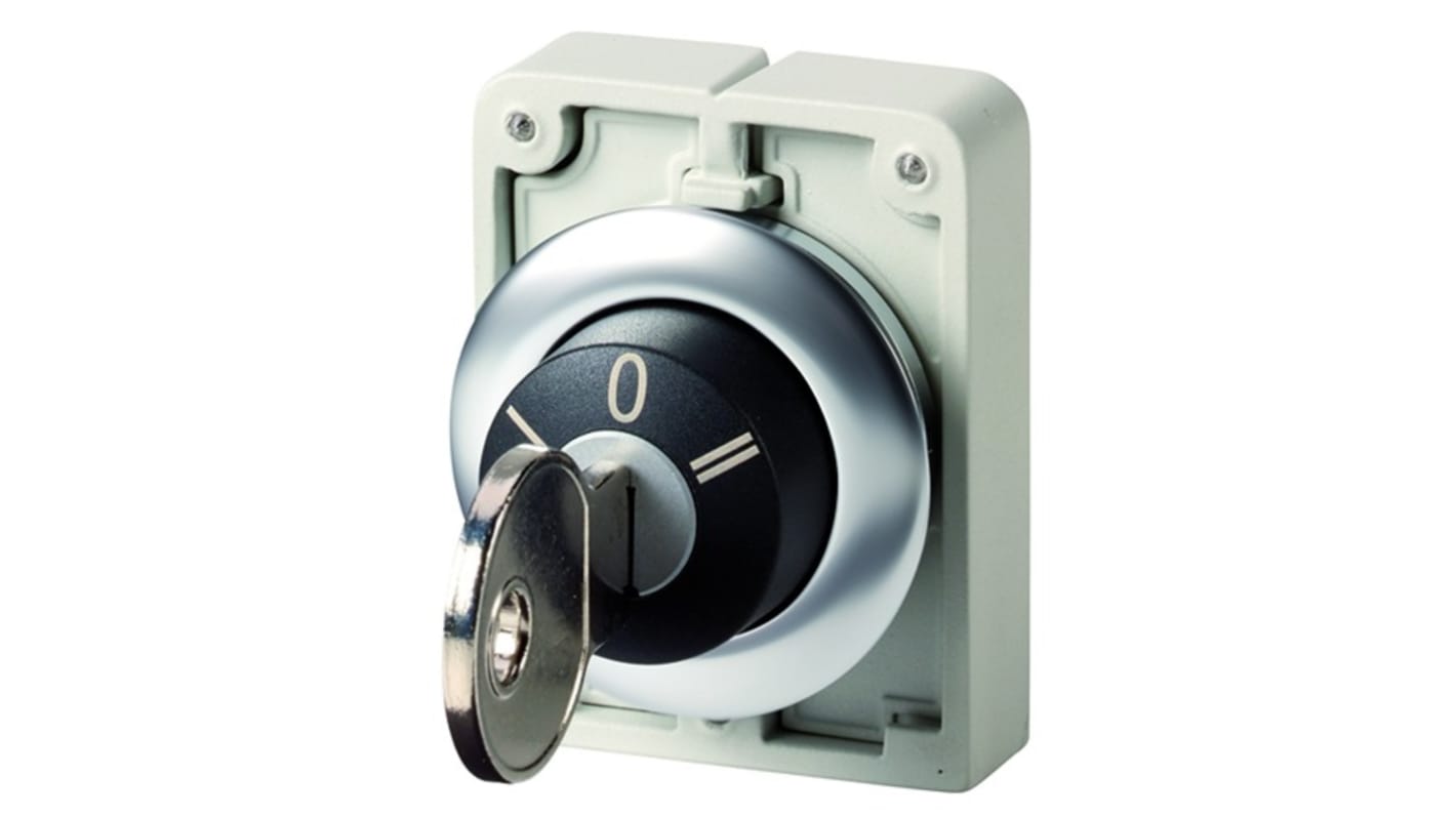 Eaton M30 3-position Key Switch Head, Maintained, 30mm Cutout