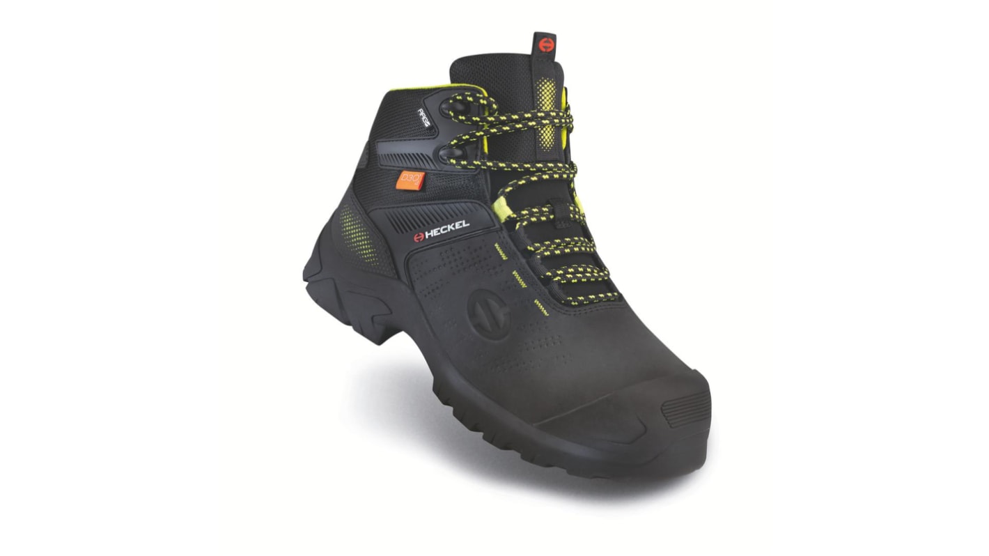 Heckel MACSOLE® ADVENTURE 3.0 Black, Yellow Composite Toe Capped Men's Safety Boot, UK 4, EU 37