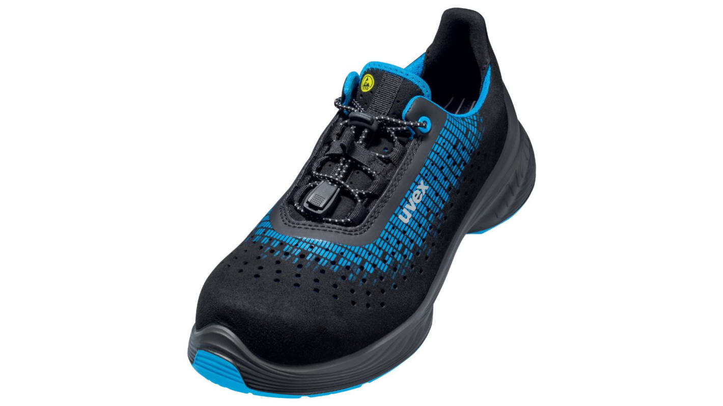 Uvex Uvex 1 Unisex Black, Blue Composite Toe Capped Safety Shoes, UK 8, EU 42