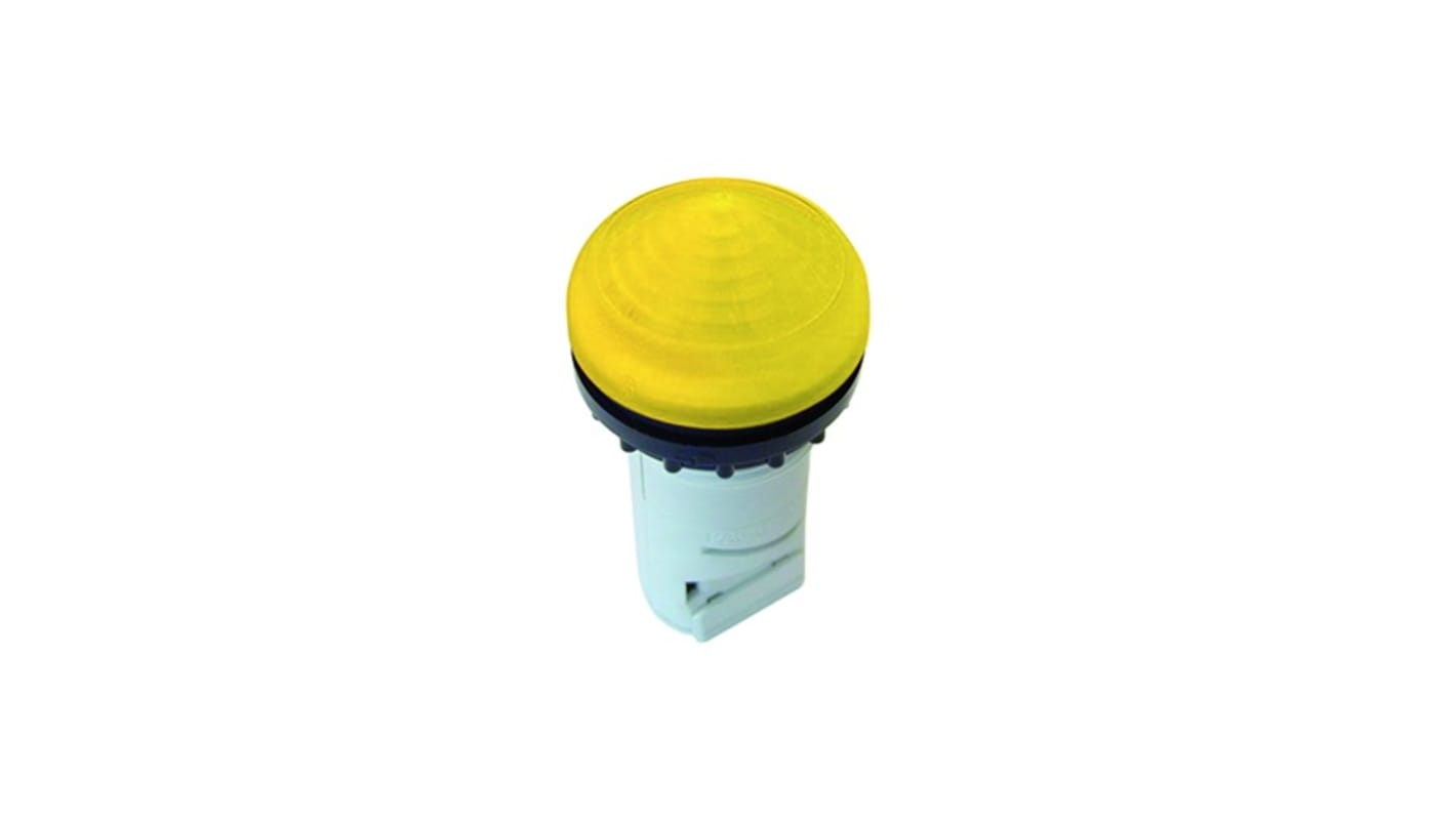 Eaton, M22, Panel Mount Yellow LED Indicator, 22.5mm Cutout, IP66, IP67, IP69K, Round, 250V