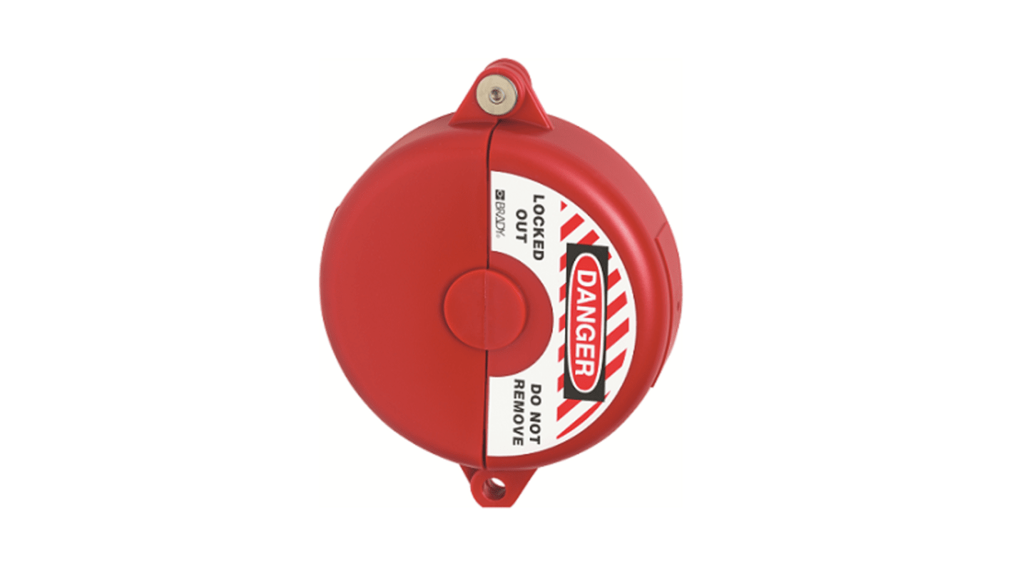 ABUS Red Polypropylene Gate Valve Lockout, 9mm Shackle, 127mm Attachment