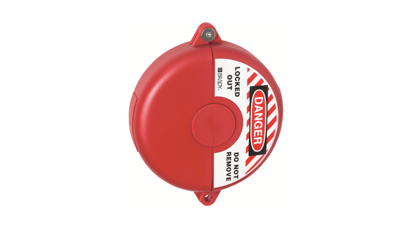 ABUS Red Polypropylene Gate Valve Lockout, 9mm Shackle, 165mm Attachment