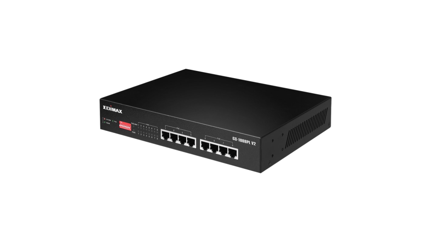 Edimax GS-1008PL V2, Unmanaged 8 Port Gigabit Switch With PoE