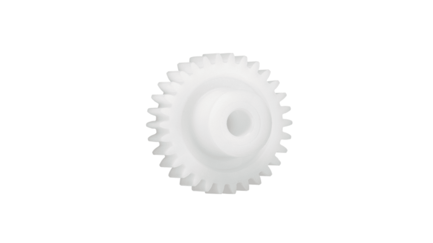 Igus Iguform S270 17 Teeth Spur Gear, 0.5 Module, 3mm Bore Diam, 8.5mm Pitch Diam, 6mm Hub Diam