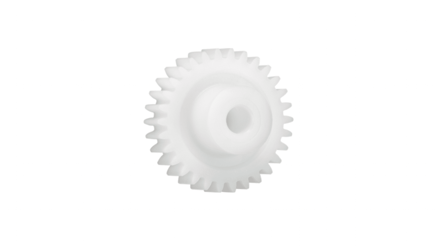 Igus Iguform S270 26 Teeth Spur Gear, 0.5 Module, 4mm Bore Diam, 13mm Pitch Diam, 9.9mm Hub Diam