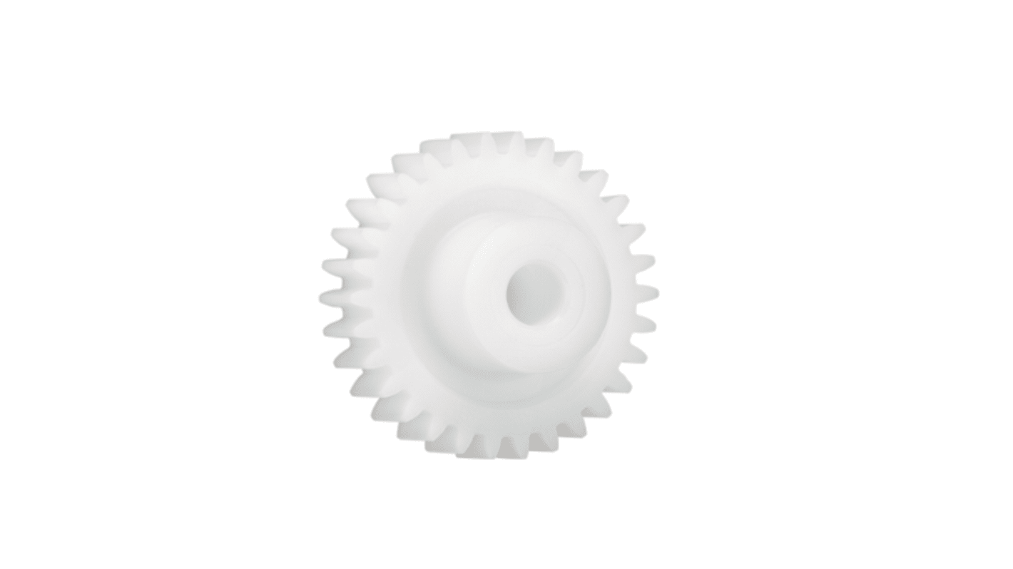 Igus Iguform S270 35 Teeth Spur Gear, 0.5 Module, 4mm Bore Diam, 17.5mm Pitch Diam, 12mm Hub Diam