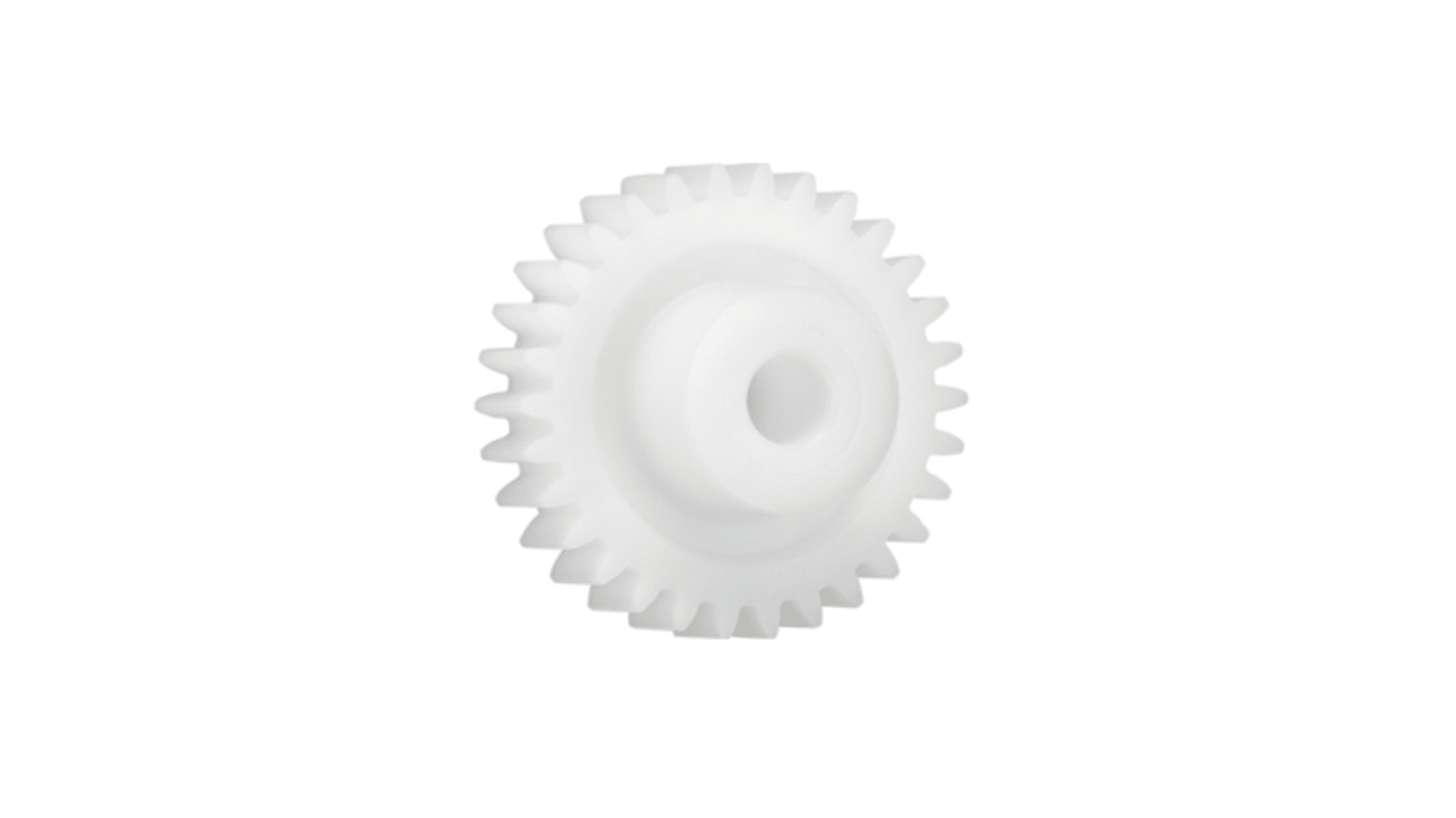 Igus Iguform S270 55 Teeth Spur Gear, 0.5 Module, 6mm Bore Diam, 27.5mm Pitch Diam, 15mm Hub Diam