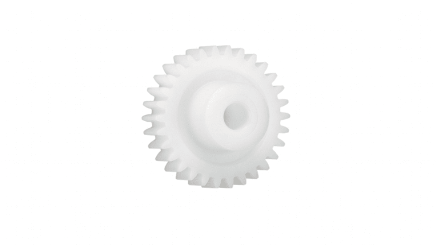 Igus Iguform S270 75 Teeth Spur Gear, 0.5 Module, 6mm Bore Diam, 37.5mm Pitch Diam, 15mm Hub Diam