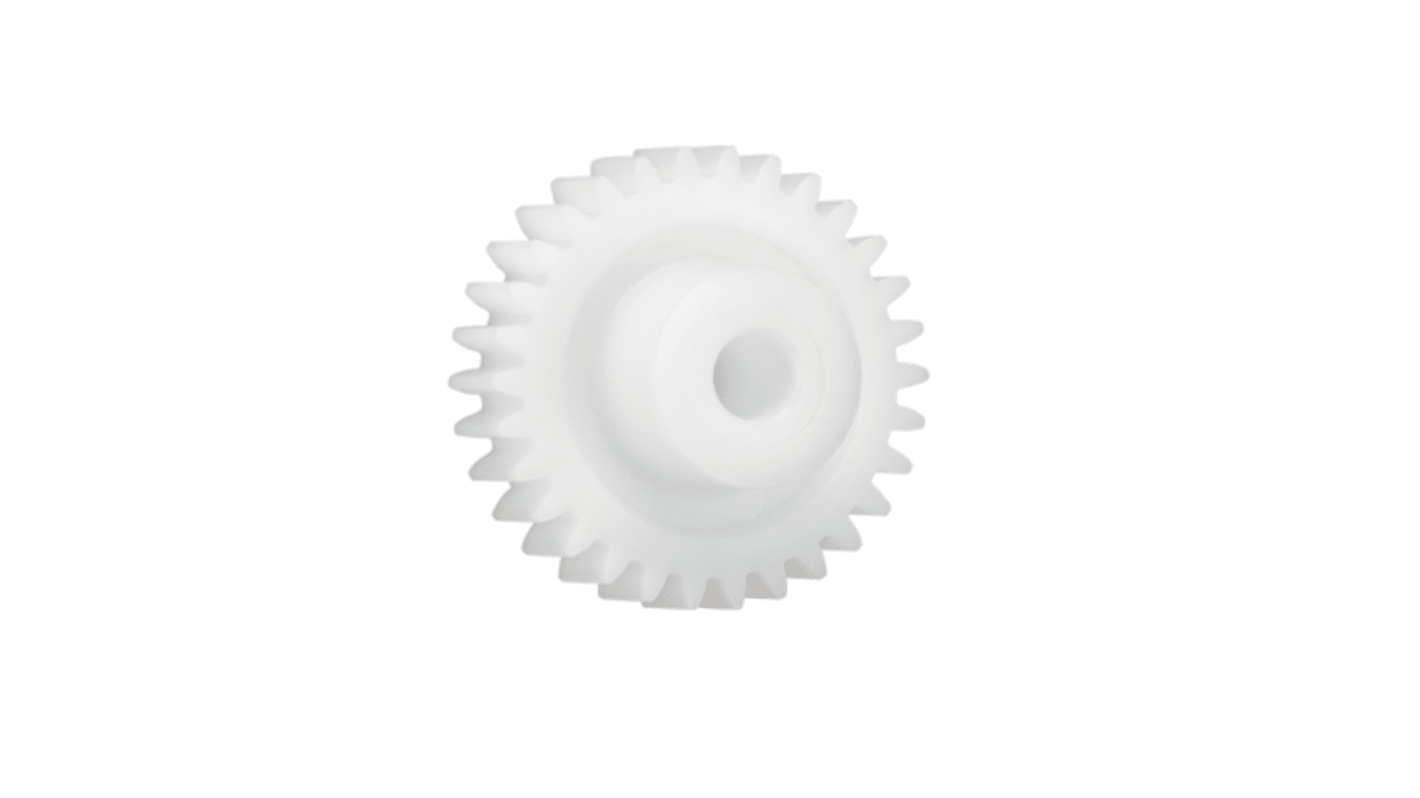 Igus Iguform S270 100 Teeth Spur Gear, 0.5 Module, 6mm Bore Diam, 50mm Pitch Diam, 15mm Hub Diam