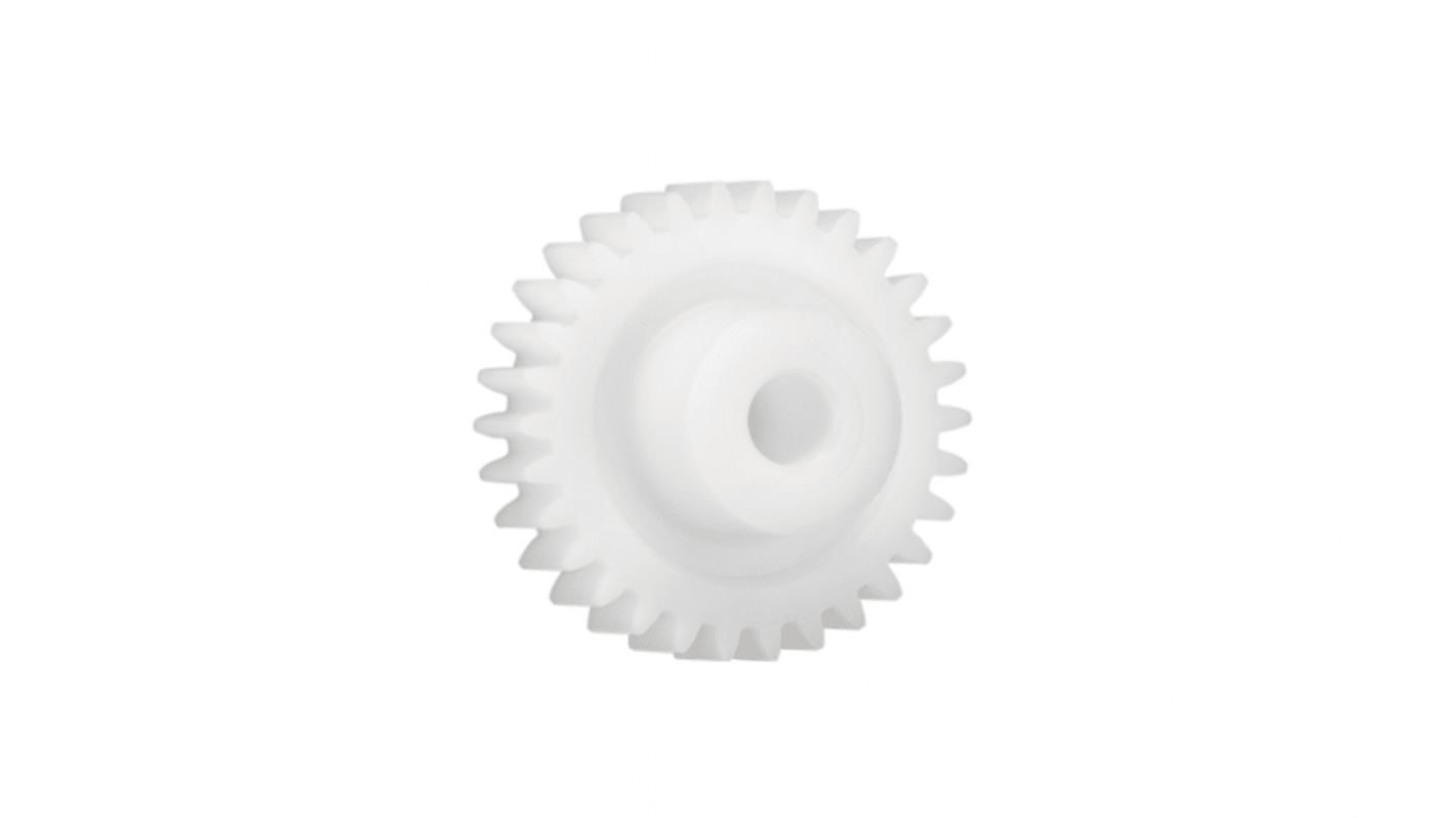 Igus Iguform S270 23 Teeth Spur Gear, 0.7 Module, 4mm Bore Diam, 16.1mm Pitch Diam, 9mm Hub Diam