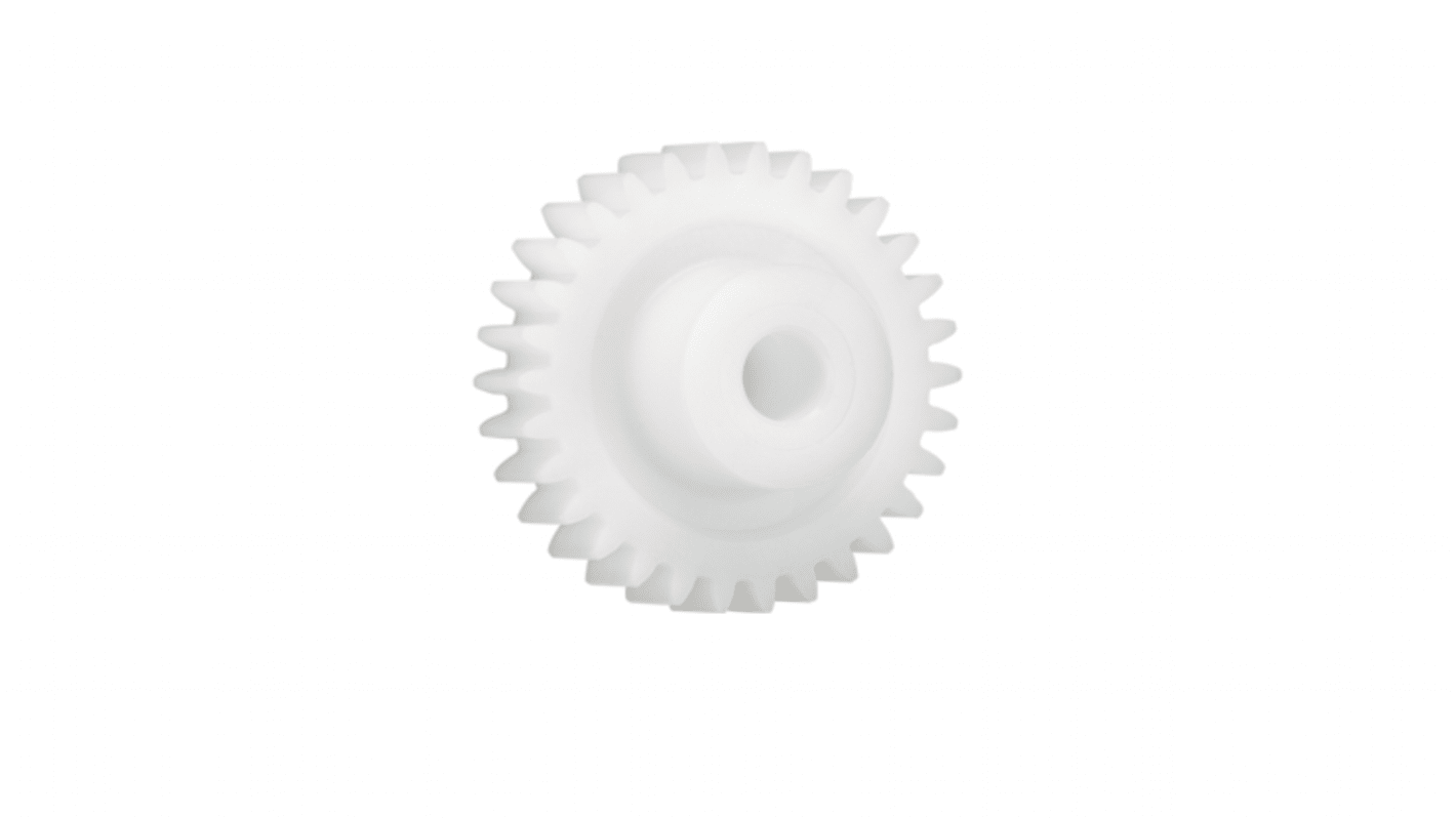 Igus Iguform S270 27 Teeth Spur Gear, 0.7 Module, 6mm Bore Diam, 18.9mm Pitch Diam, 9mm Hub Diam