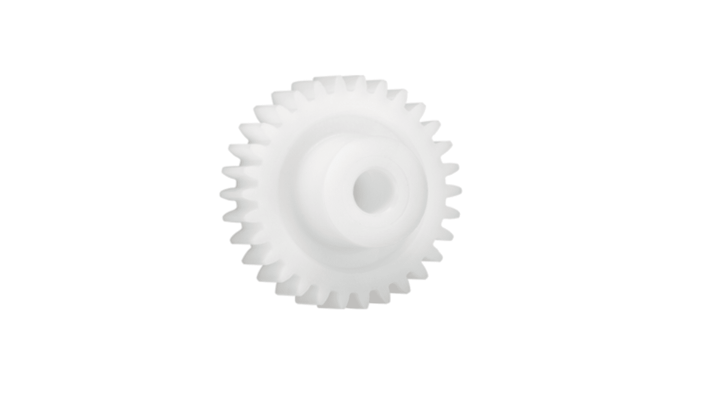 Igus Iguform S270 30 Teeth Spur Gear, 0.7 Module, 6mm Bore Diam, 21mm Pitch Diam, 12mm Hub Diam