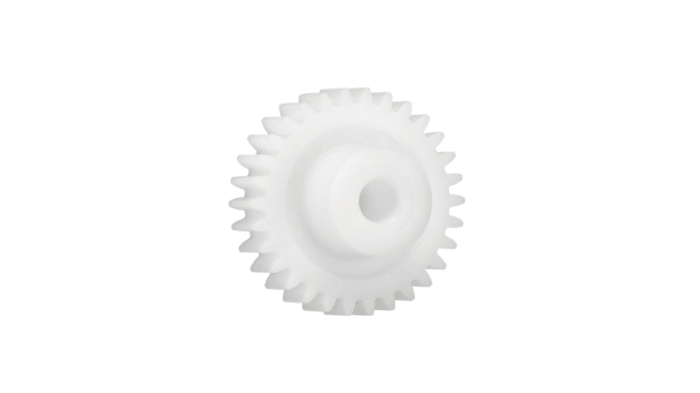 Igus Iguform S270 32 Teeth Spur Gear, 0.7 Module, 6mm Bore Diam, 22.4mm Pitch Diam, 12mm Hub Diam