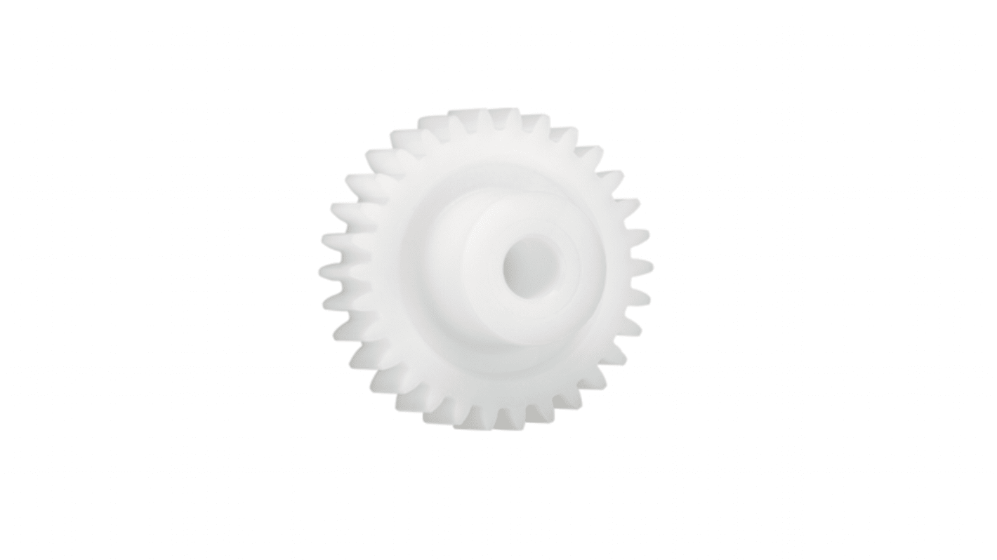 Igus Iguform S270 12 Teeth Spur Gear, 1 Module, 4mm Bore Diam, 12mm Pitch Diam, 9mm Hub Diam