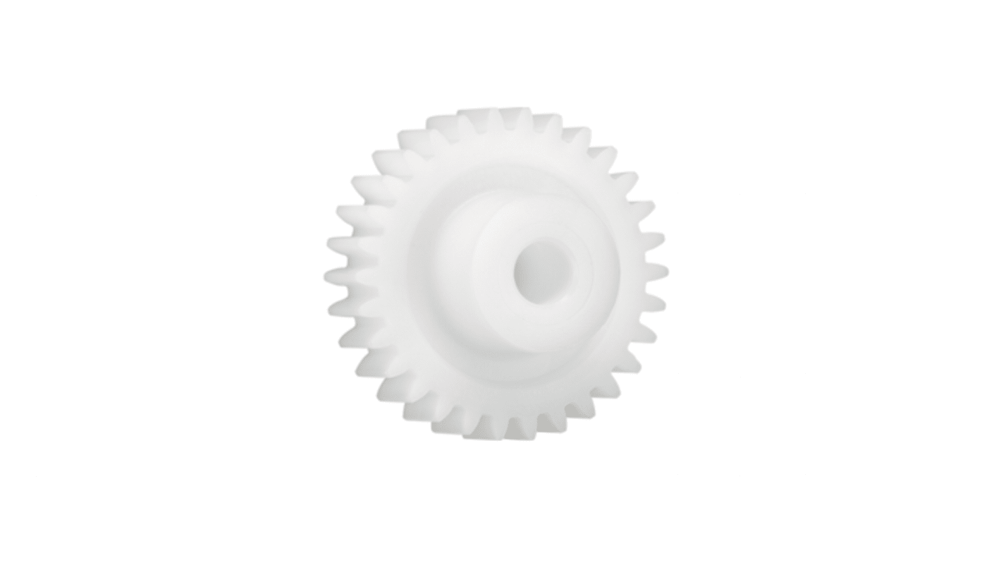 Ingranaggio cilindrico Igus, modulo 1, 40 denti, passo Ø 40mm, semigiunto Ø 18mm, foro Ø 8mm, in Iguform S270