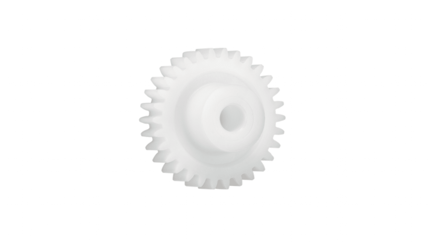 Ingranaggio cilindrico Igus, modulo 1, 48 denti, passo Ø 48mm, semigiunto Ø 18mm, foro Ø 8mm, in Iguform S270