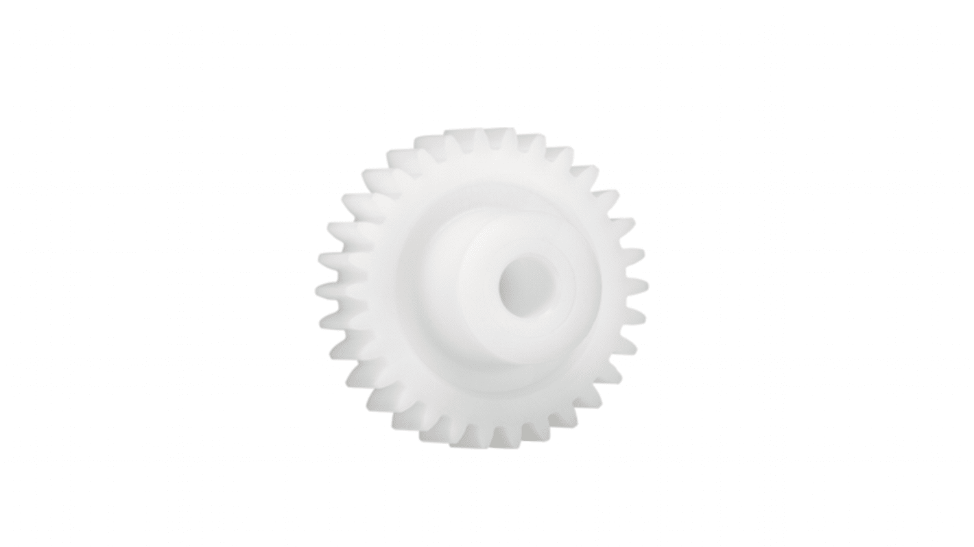 Igus Iguform S270 50 Teeth Spur Gear, 1 Module, 8mm Bore Diam, 50mm Pitch Diam, 18mm Hub Diam