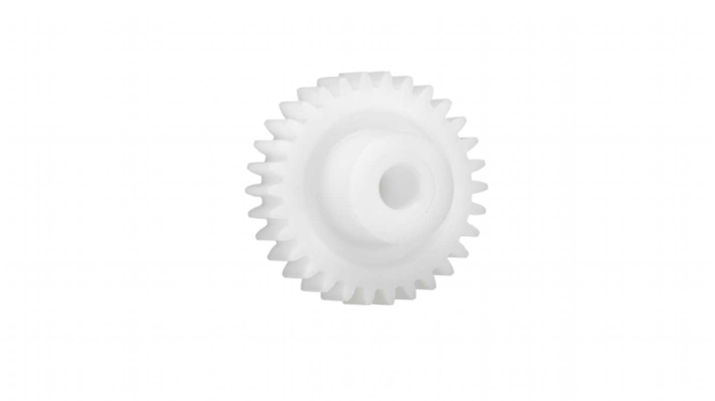 Igus Iguform S270 90 Teeth Spur Gear, 1 Module, 10mm Bore Diam, 90mm Pitch Diam, 21mm Hub Diam