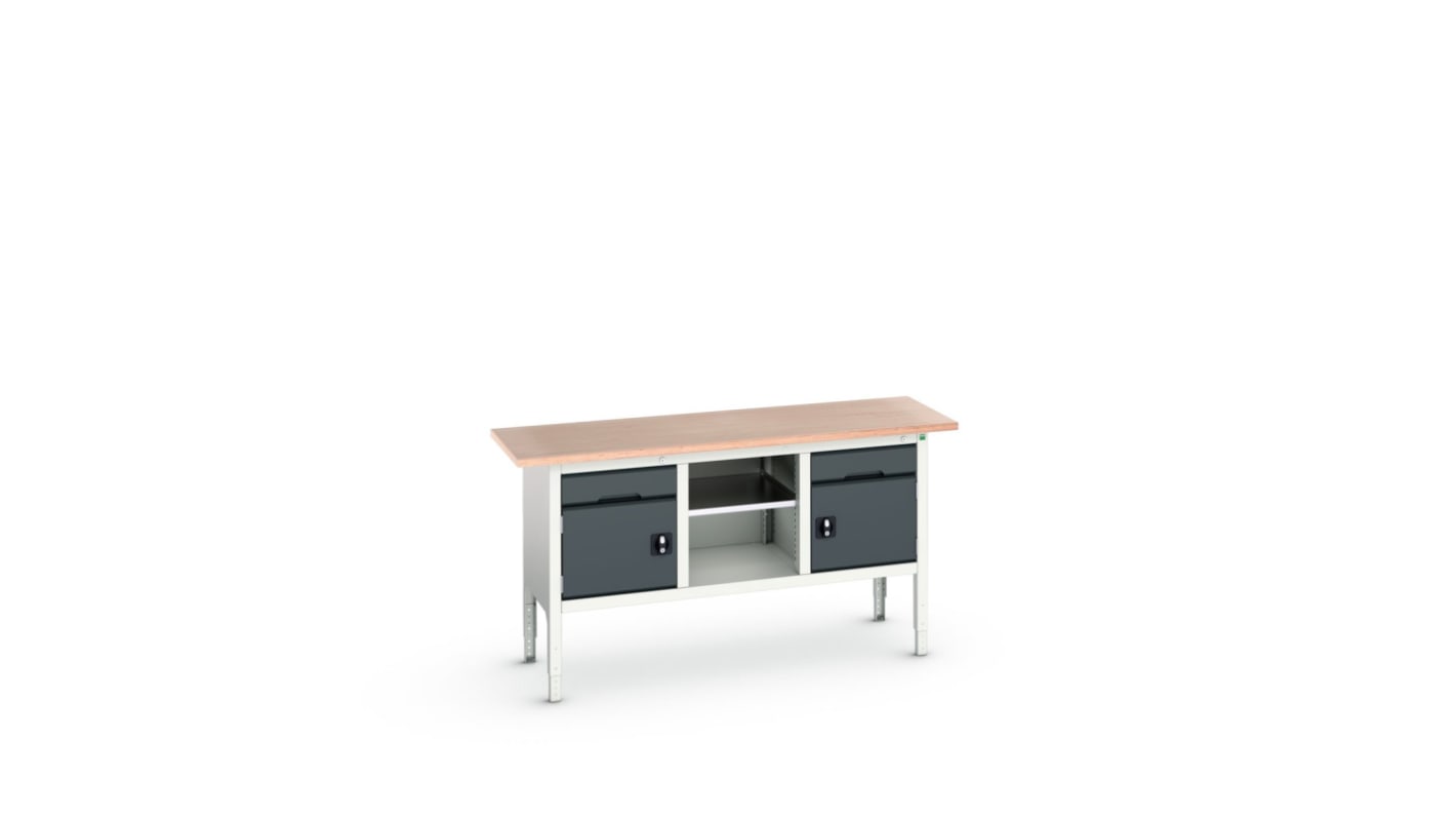 Bott Steel Workbench, Adjustable Height, 830 → 930mm x 1750mm x 600mm